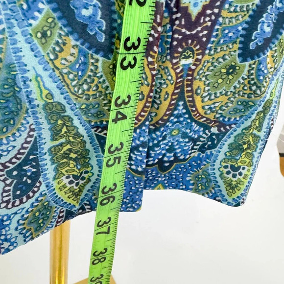 VINTAGE ADRIANNA PAPELL EVENING BEADED PAISLEY DRESS WITH TIE KNOT BACK - Picture 8 of 9